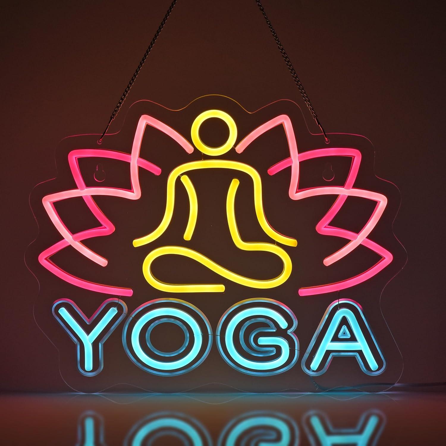 Yoga Fitness Club - Enseigne lumineuse néon Yoga, lumières néon,
