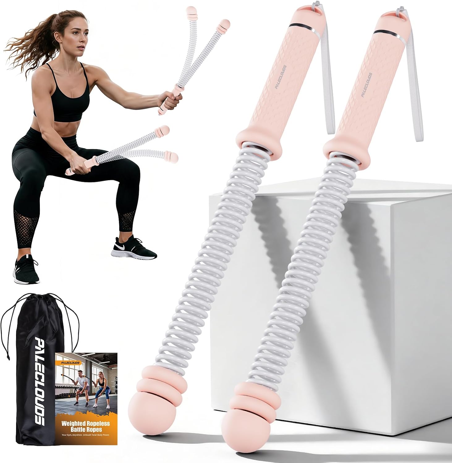 Battle Rope Exercise - Cordes de combat portables sans corde,