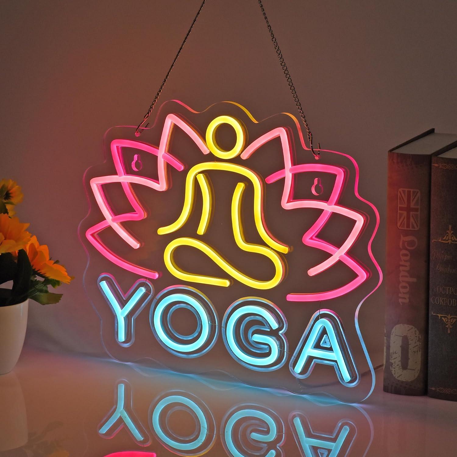 Enseigne lumineuse néon Yoga,  - Yoga Fitness Club avis et prix