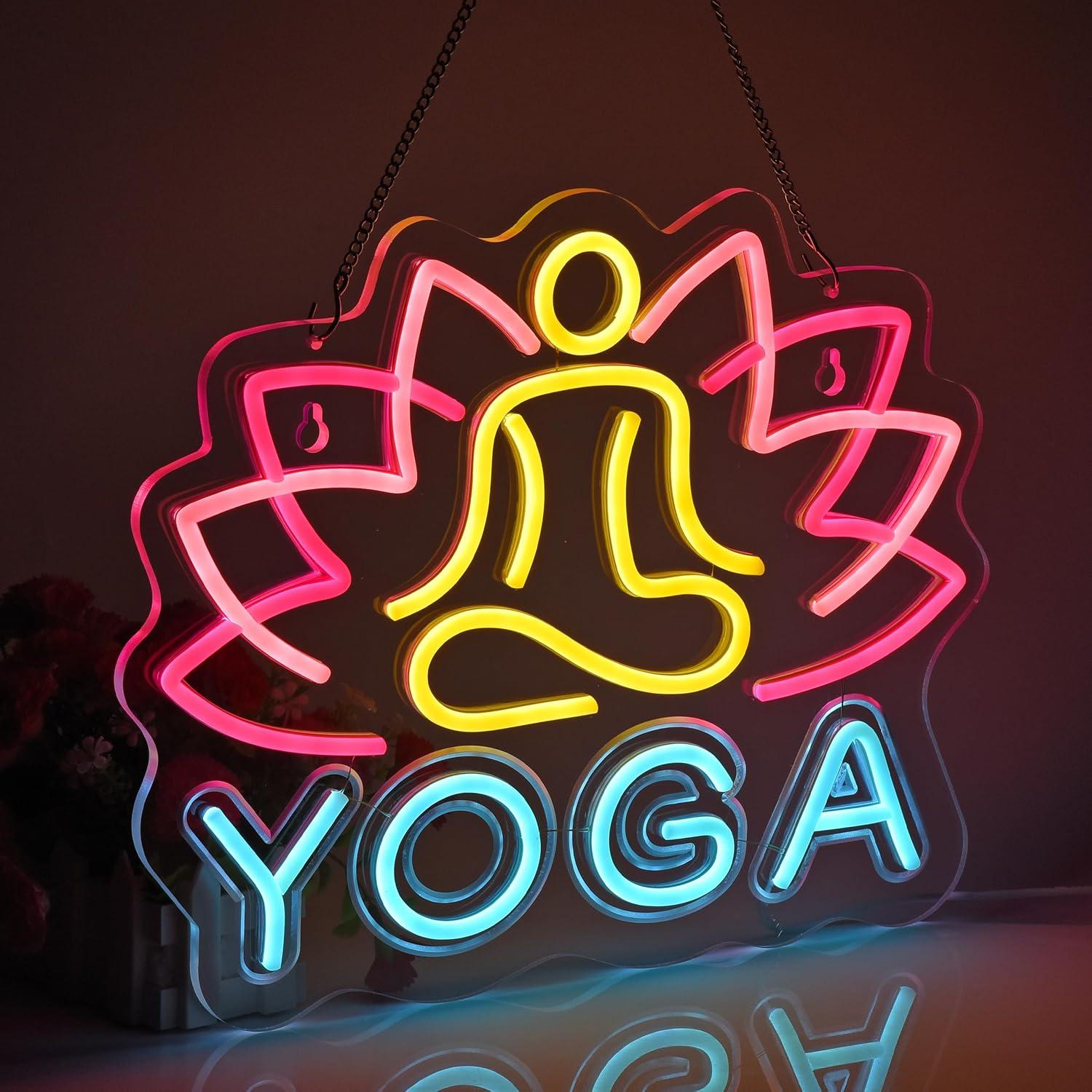 Enseigne lumineuse néon Yoga,  - Yoga Fitness Club avis et prix