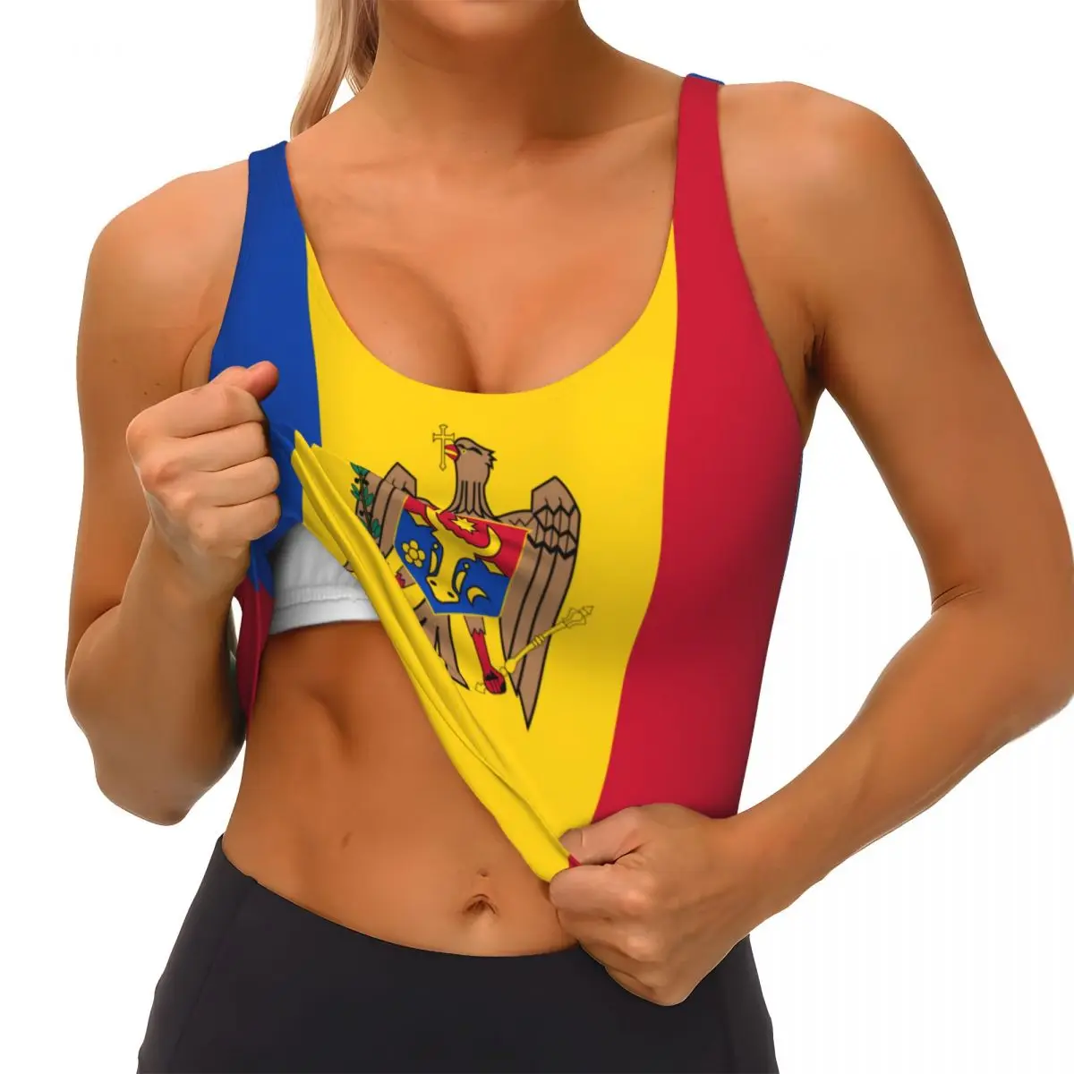 Drapeau de Moldavia Tops basiq - Yoga En Fitness avis et prix