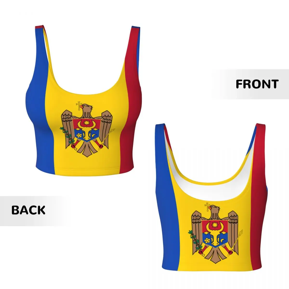Drapeau de Moldavia Tops basiq - Yoga En Fitness avis et prix