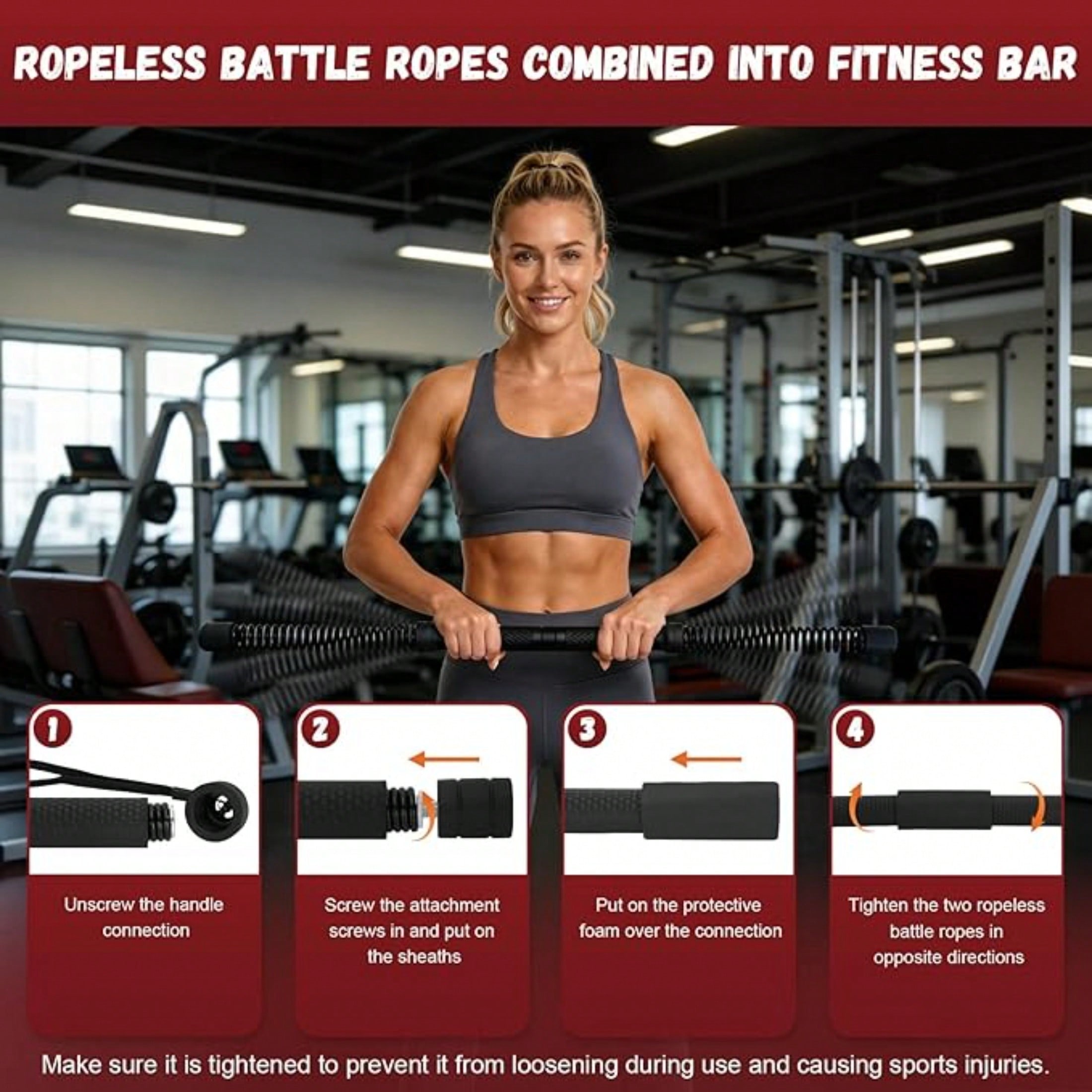 Barre de torsion sans fil 2-en - Battle Rope Exercise avis et prix